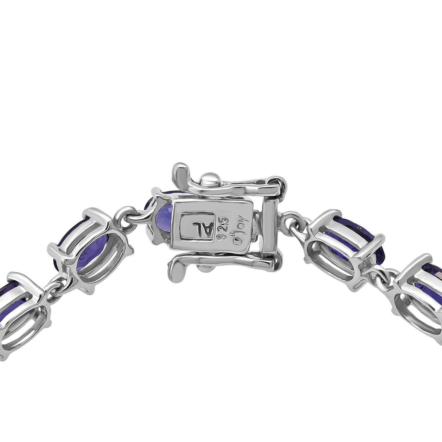 D'Joy Premium Catalina Iolite 7.50 ctw Violet Dynasty Bracelet in Rhodium Over Sterling Silver (6.50 In)