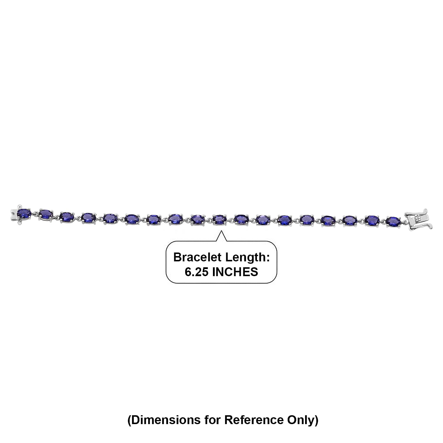 D'Joy Premium Catalina Iolite 7.50 ctw Violet Dynasty Bracelet in Rhodium Over Sterling Silver (6.50 In)