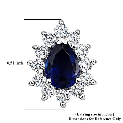 D'Joy Premium Catalina Iolite and Moissanite 2.00 ctw Royal Violet Elegance Earrings in Rhodium Over Sterling Silver
