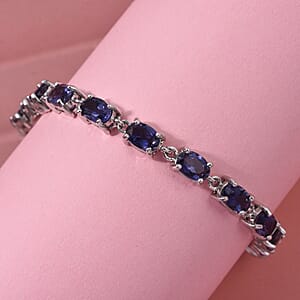 D'Joy Premium Catalina Iolite 8.25 ctw Violet Dynasty Bracelet in Rhodium Over Sterling Silver (7.25 In)
