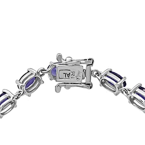 D'Joy Premium Catalina Iolite 9.00 ctw Violet Dynasty Bracelet in Rhodium Over Sterling Silver (8.00 In)