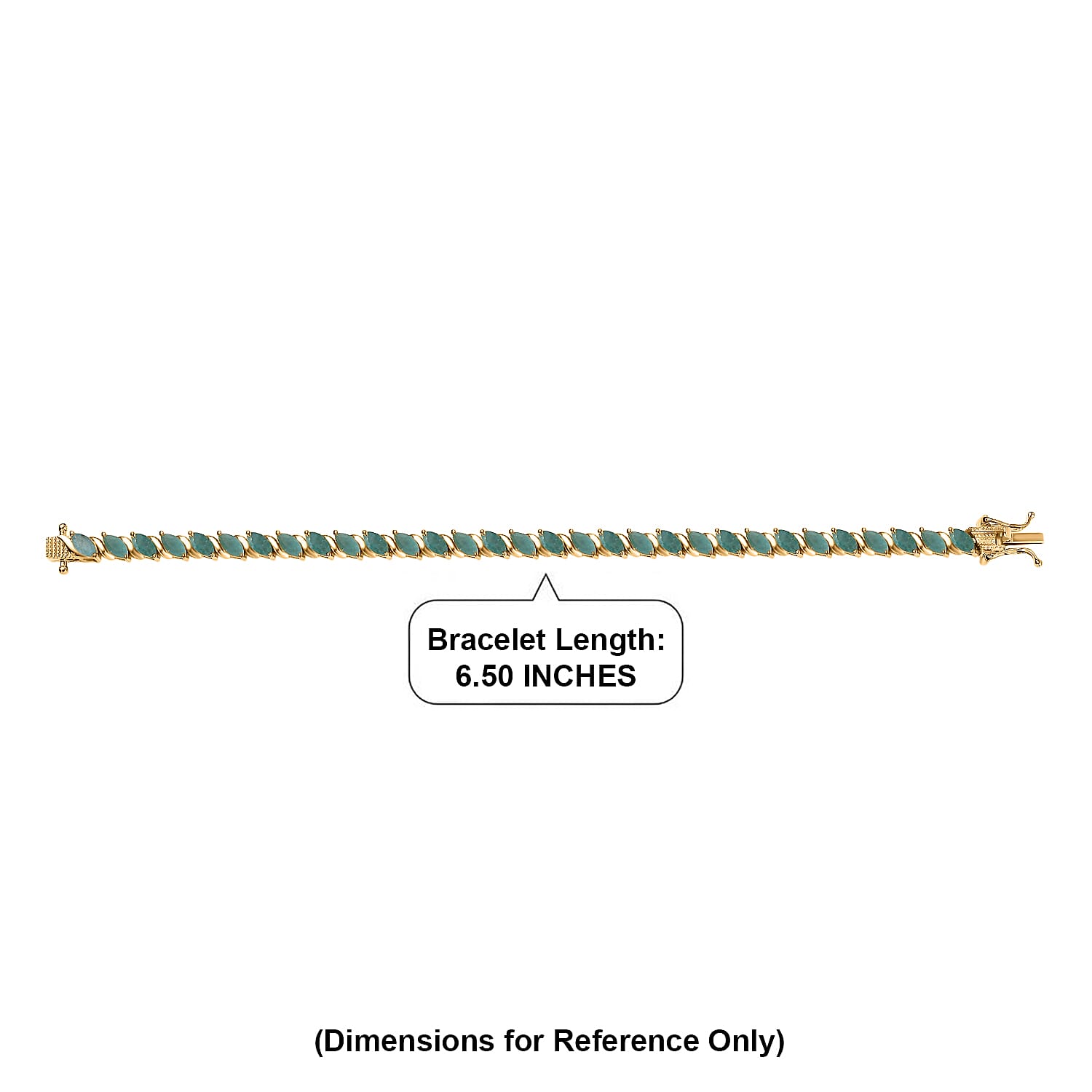 D'Joy Premium Grandidierite 7.40 ctw Legacy Line Bracelet in 18K Vermeil Yellow Gold Over Sterling Silver (6.50 In)