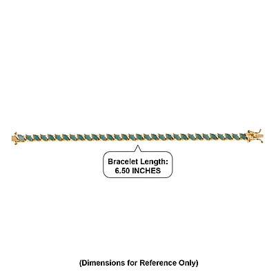 D'Joy Premium Grandidierite 7.40 ctw Legacy Line Bracelet in 18K Vermeil Yellow Gold Over Sterling Silver (6.50 In)