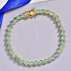 D'Joy Premium Grandidierite 8.40 ctw Bracelet in 18K Vermeil Yellow Gold Over Sterling Silver (7.25 In)