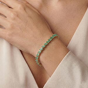 D'Joy Premium Grandidierite 8.40 ctw Bracelet in 18K Vermeil Yellow Gold Over Sterling Silver (7.25 In)