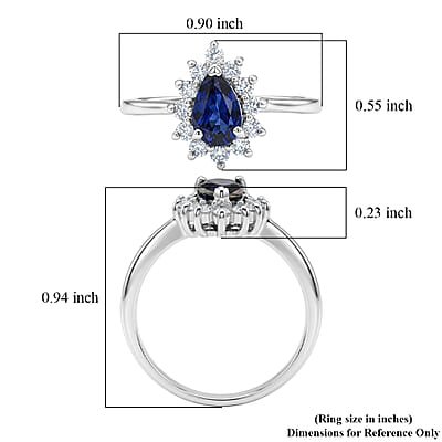 D'Joy Premium Catalina Iolite and Moissanite 1.10 ctw Royal Violet Elegance Ring in Rhodium Over Sterling Silver (Size 5.0)