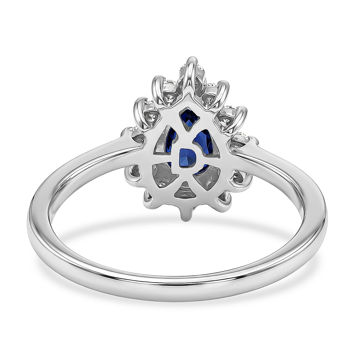 D'Joy Premium Catalina Iolite and Moissanite 1.10 ctw Royal Violet Elegance Ring in Rhodium Over Sterling Silver (Size 9.0) image number 4