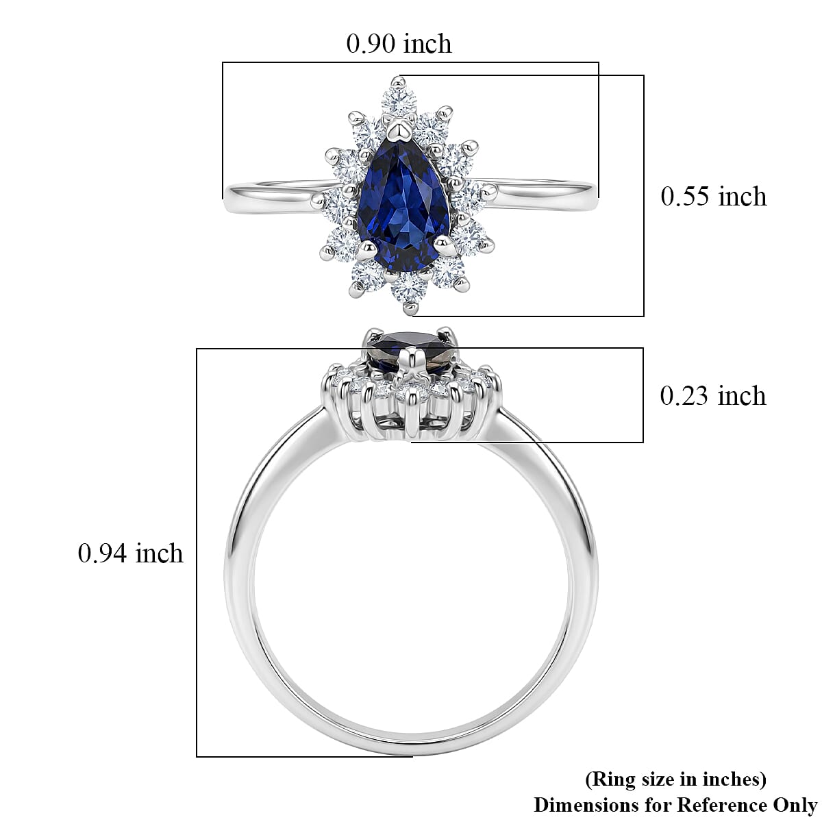D'Joy Premium Catalina Iolite and Moissanite 1.10 ctw Royal Violet Elegance Ring in Rhodium Over Sterling Silver (Size 9.0) image number 5