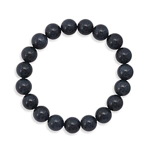 Blue Chalcedony Enhanced 310.00 ctw Beaded Stretch Bracelet