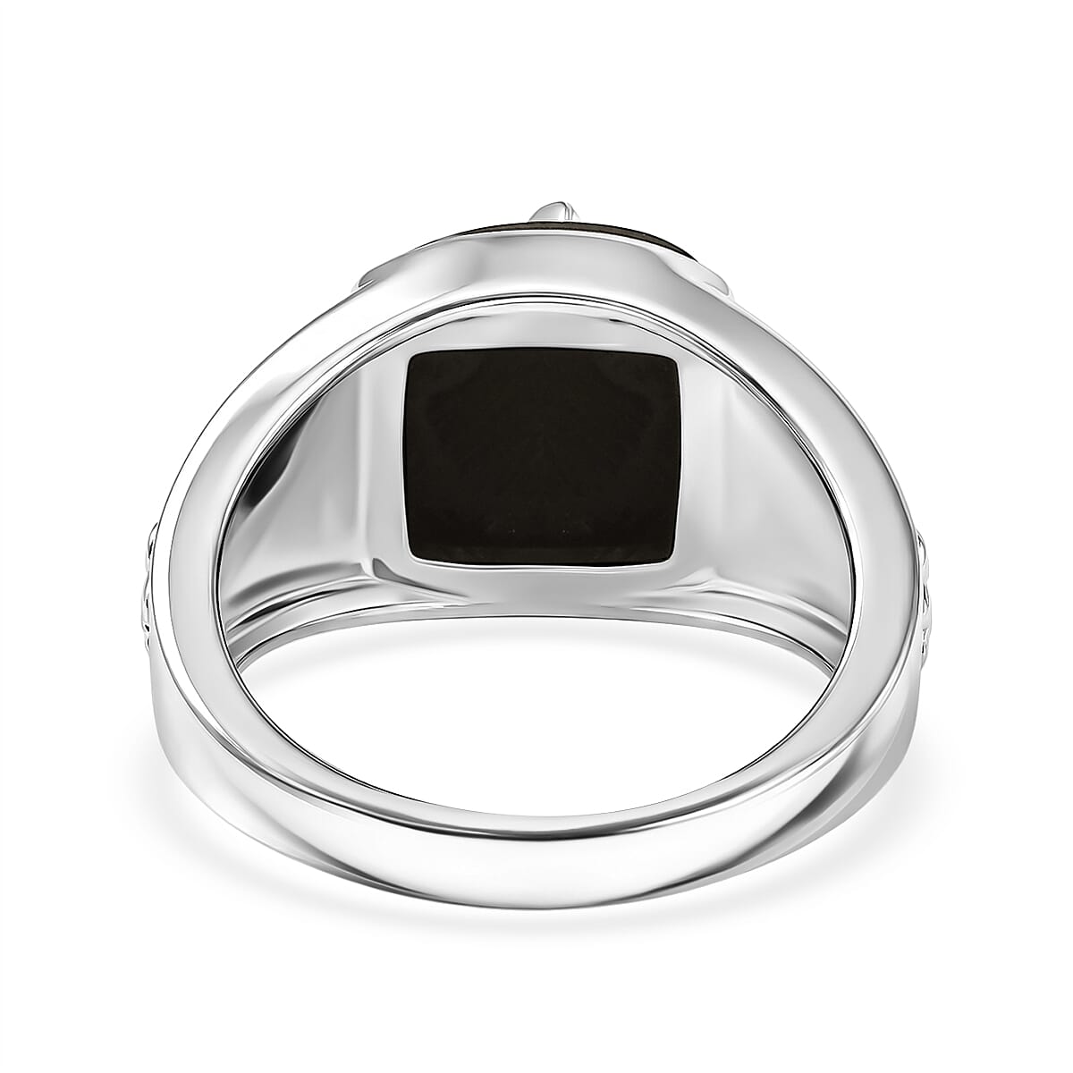 D'Joy Passport to Israel Artisan Crafted Premium Elite Shungite, White Zircon Ring in Sterling Silver (Size 10.0) 2.85 ctw image number 4