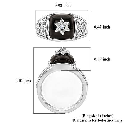 D'Joy Passport to Israel Artisan Crafted Premium Elite Shungite and White Zircon 2.85 ctw Ring in Sterling Silver (Size 10.0)