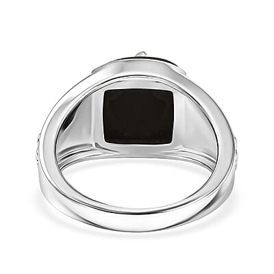 D'Joy Passport to Israel Artisan Crafted Premium Elite Shungite and White Zircon 2.85 ctw Ring in Sterling Silver (Size 11.0)