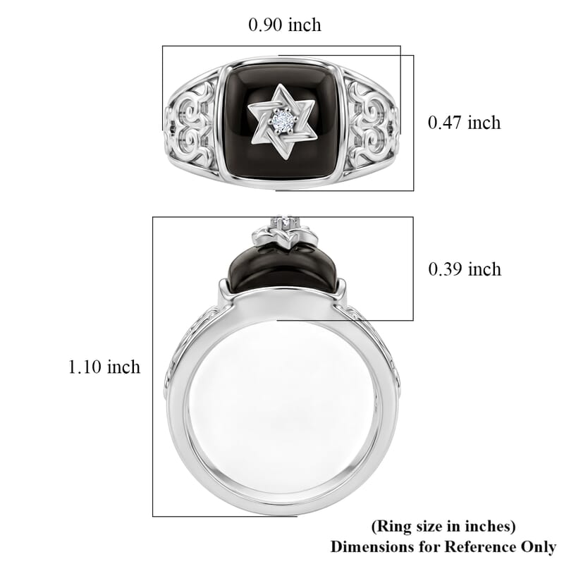 D'Joy Elite Shungite, White Zircon Ring in Sterling Silver 2.85 ctw (Size 7.0)