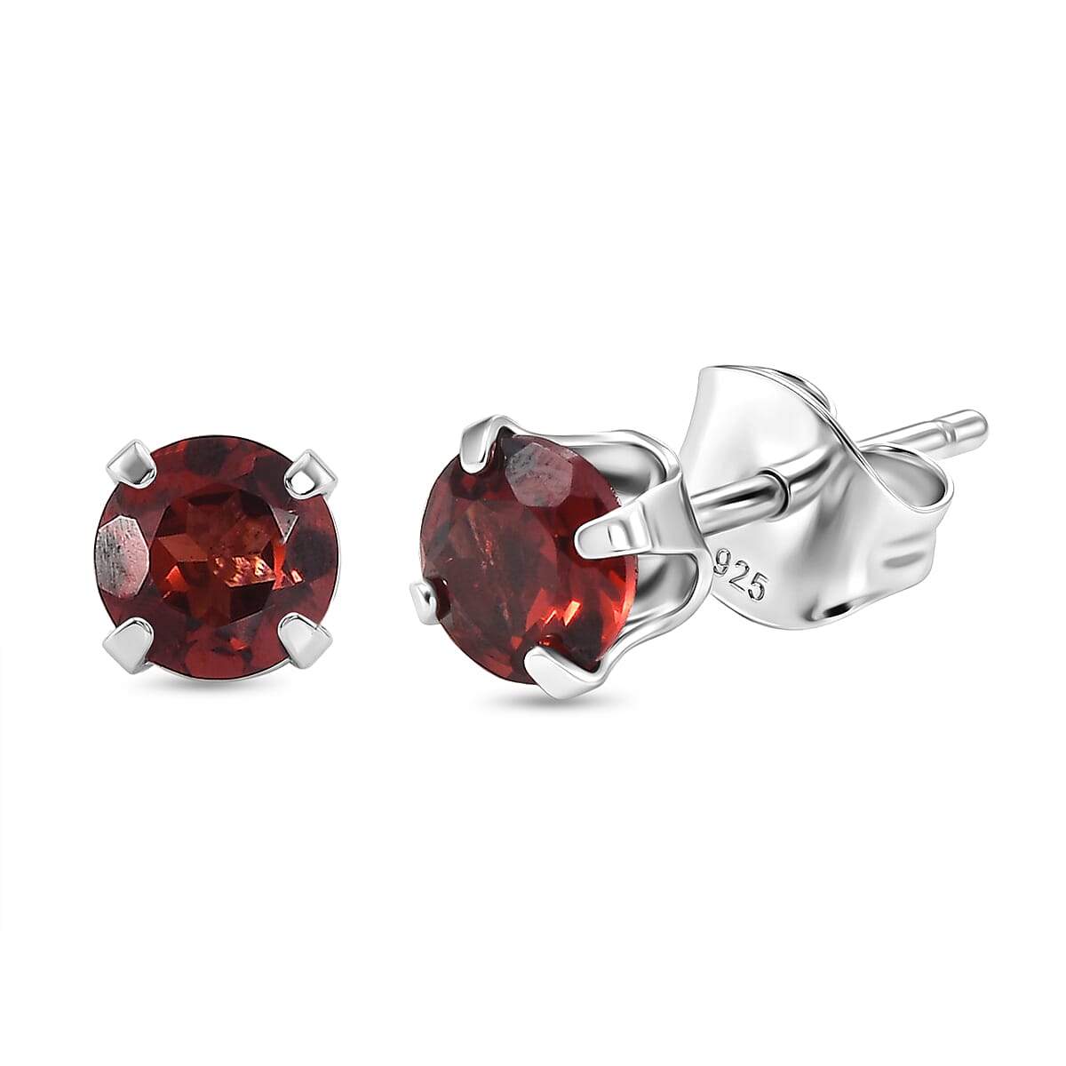 Mozambique Garnet 1.25 ctw Earrings in Platinum Over Sterling Silver