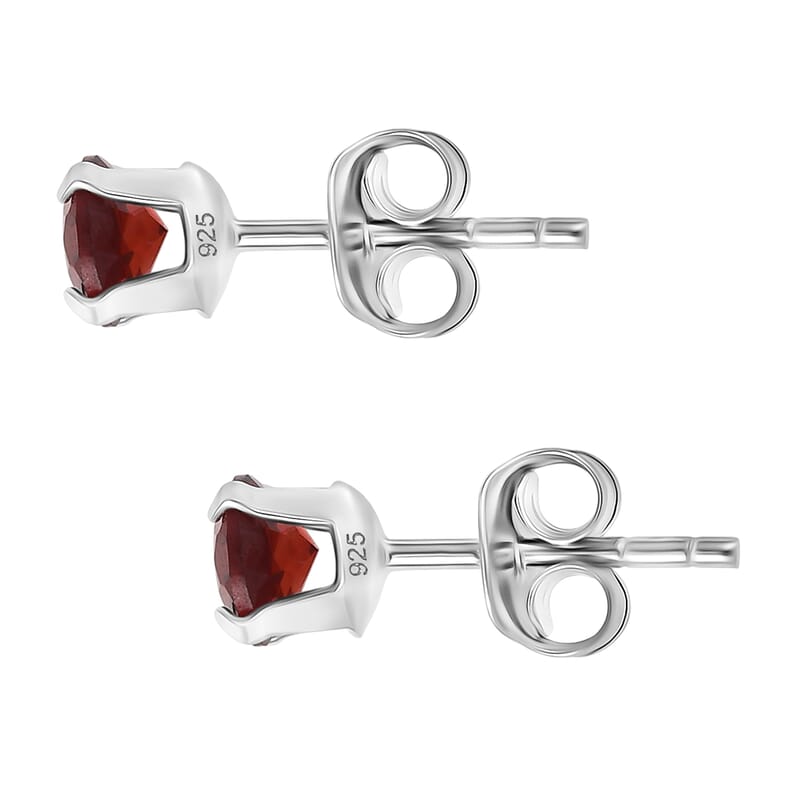 Mozambique Garnet 1.25 ctw Earrings in Platinum Over Sterling Silver