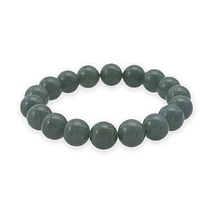 Green Chalcedony (D) 131.00 ctw Beaded Stretch Bracelet