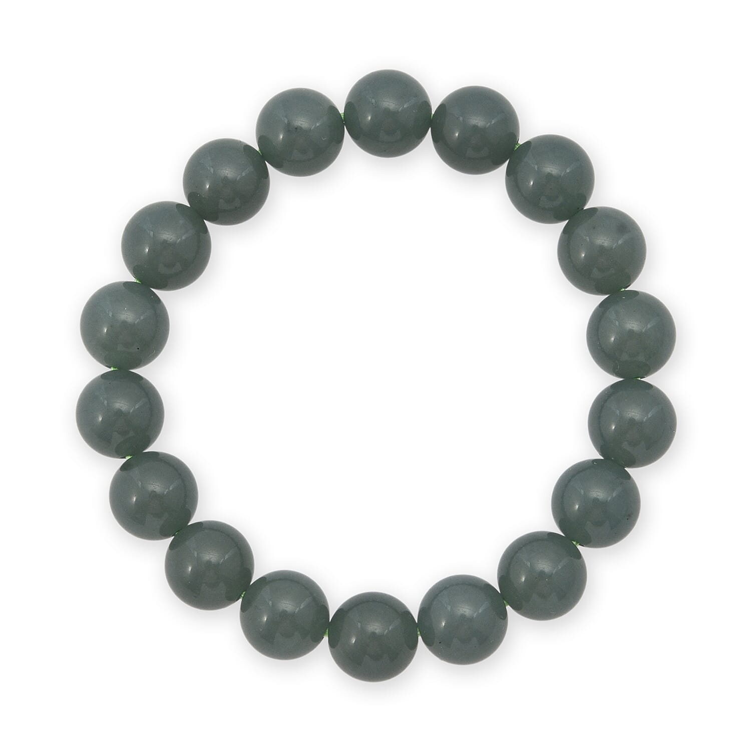 Green Chalcedony (D) 131.00 ctw Beaded Stretch Bracelet