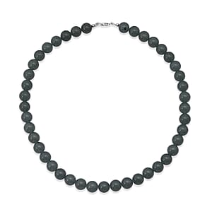 Green Chalcedony (D) 315.00 ctw Beaded Necklace in Sterling Silver (18 Inches)