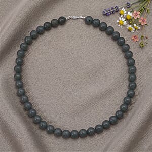 Green Chalcedony (D) 315.00 ctw Beaded Necklace in Sterling Silver (18 Inches)