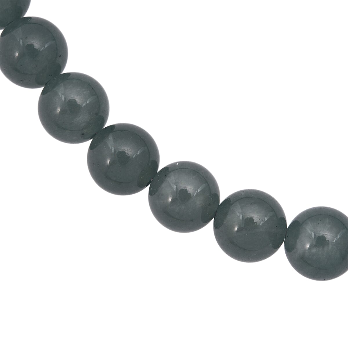 Green Chalcedony (D) 315.00 ctw Beaded Necklace in Sterling Silver (18 Inches) image number 3