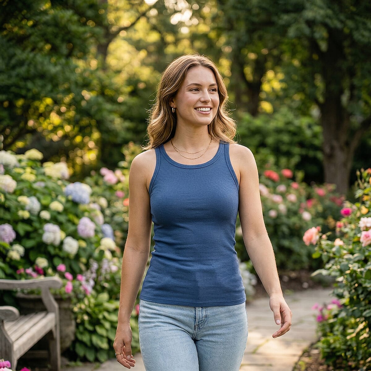 La Marey Set of 2 Charcoal and White Tank Top - S image number 4