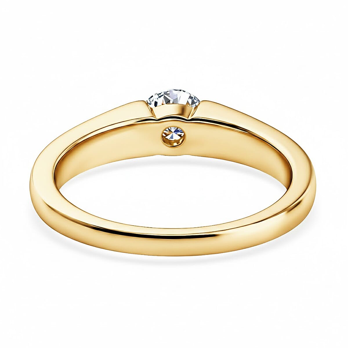 Luxuriant Lab Grown Diamond G-H SI 0.50 ctw Solitaire Ring in 18K Vermeil Yellow Gold Over Sterling Silver (Size 6.0) image number 4