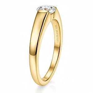 Luxuriant Lab Grown Diamond G-H SI 0.50 ctw Solitaire Ring in 18K Vermeil Yellow Gold Over Sterling Silver (Size  9.0)
