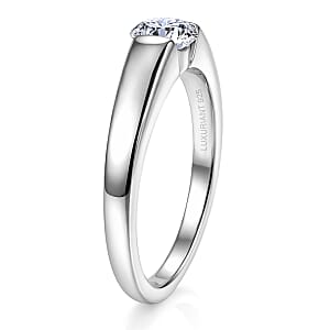 Luxuriant Lab Grown Diamond G-H SI 0.50 ctw Solitaire Ring in Rhodium Over Sterling Silver (Size  6.0)