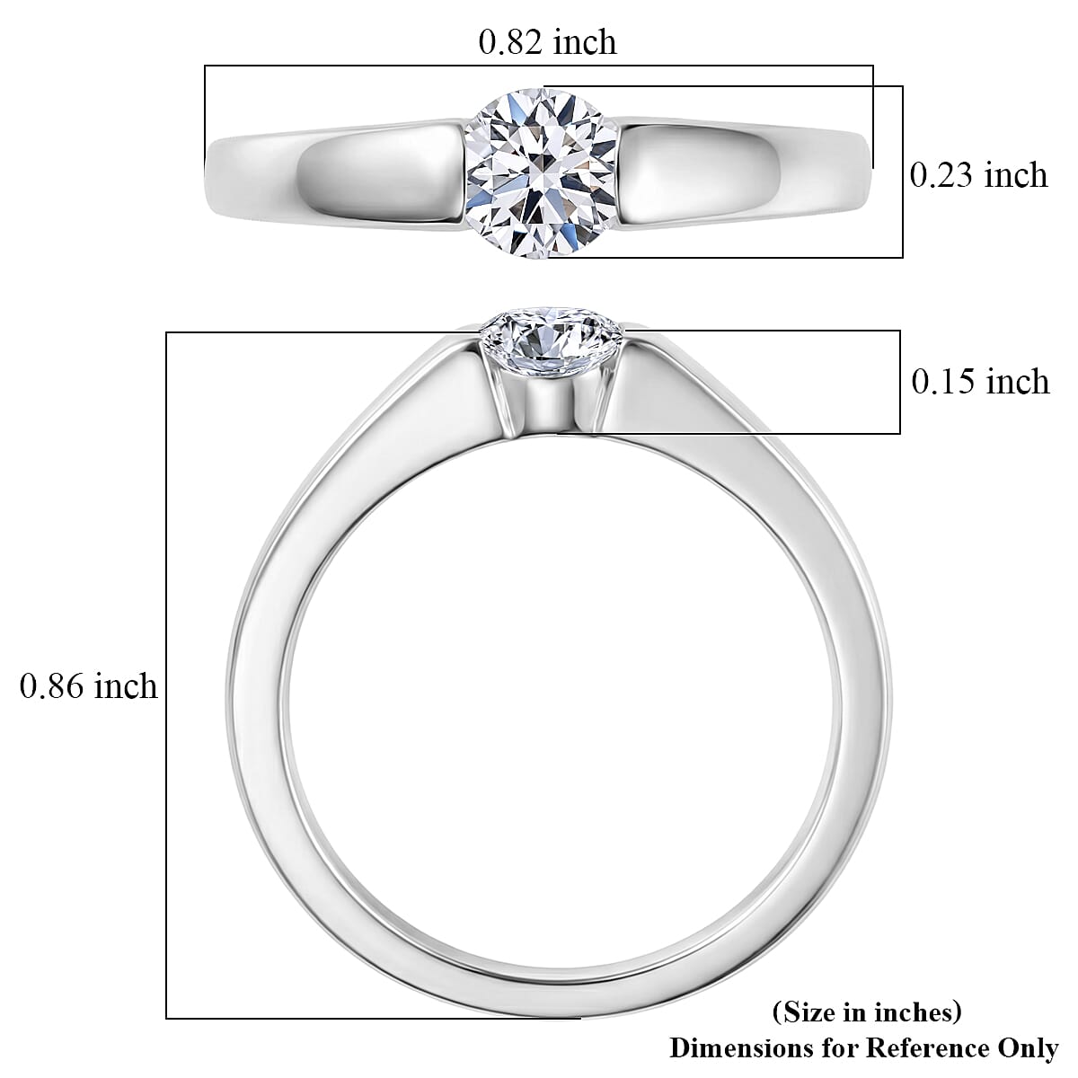 Luxuriant Lab Grown Diamond G-H SI 0.50 ctw Solitaire Ring in Rhodium Over Sterling Silver (Size  7.0) image number 5