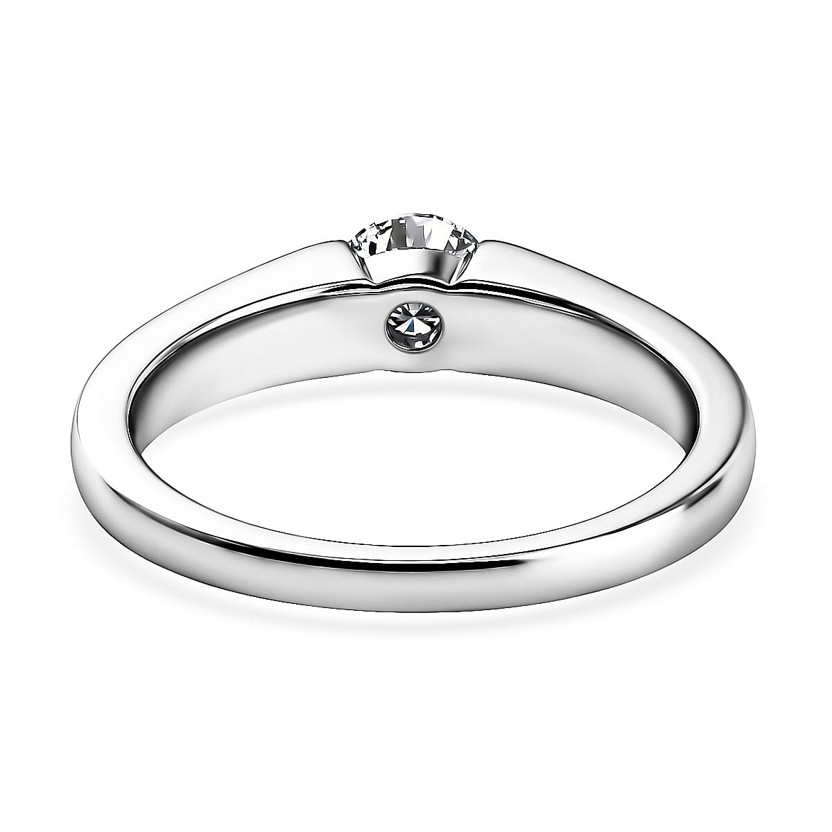 Luxuriant Lab Grown Diamond G-H SI 0.50 ctw Solitaire Ring in Rhodium Over Sterling Silver (Size  9.0) image number 4