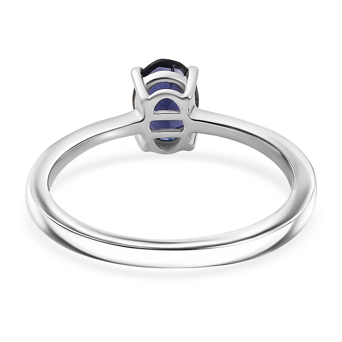 D'Joy Premium Catalina Iolite 0.60 ctw Solitaire Ring in Platinum Over Sterling Silver (Size 10.0)