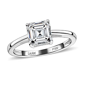 SGL Certified Asscher Cut Luxuriant Lab Grown Diamond G-H VS 2.00 ctw Ring in 950 Platinum (Size 8.5)