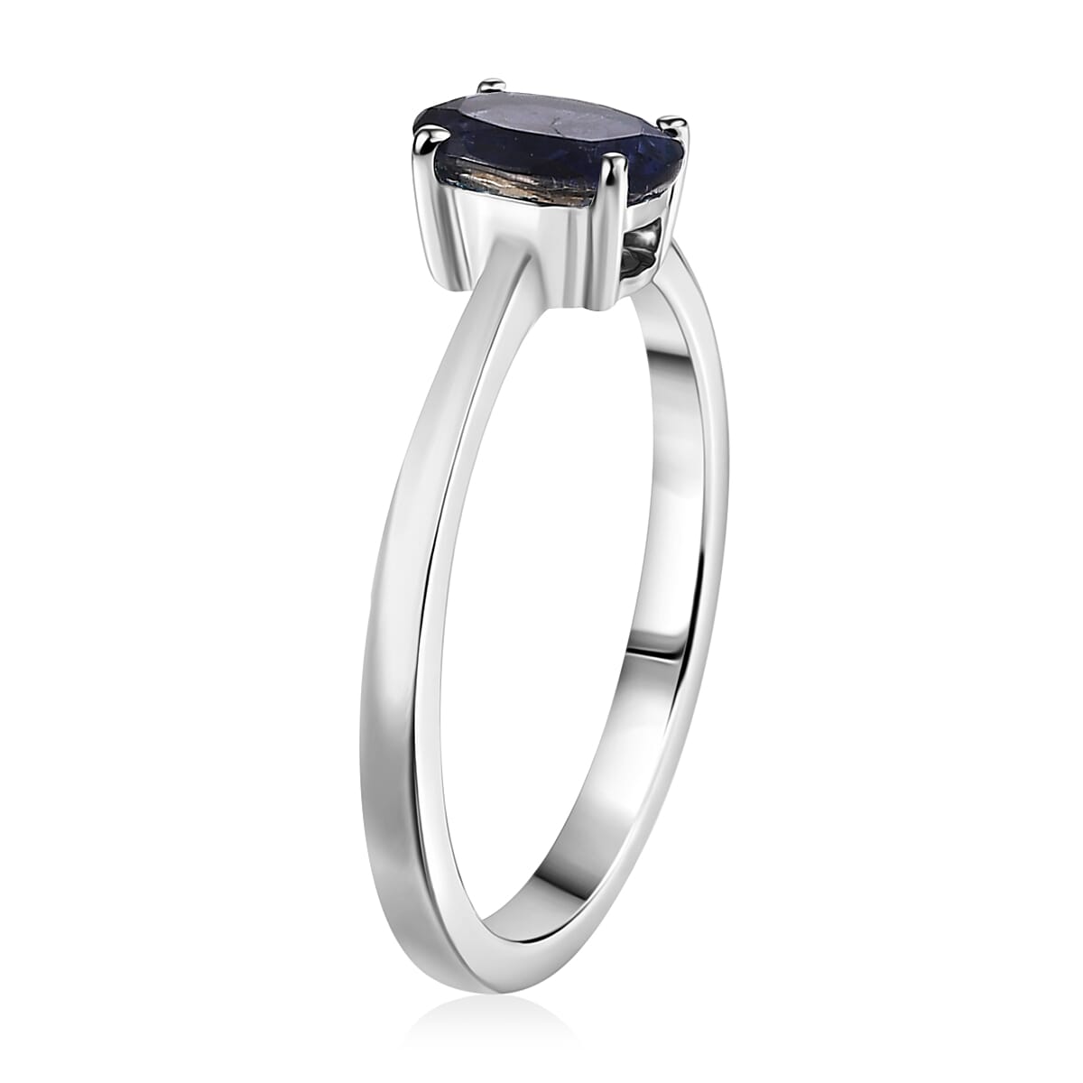 D'Joy Premium Catalina Iolite 0.60 ctw Solitaire Ring in Platinum Over Sterling Silver (Size 6.0) image number 3