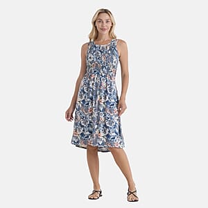 LA Marey Gray Floral Double Knit Brushed Dress - One Size Fits Most