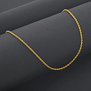 1.5mm Rope Chain Necklace in 14K Yellow Gold 2.30 Grams 20 Inches