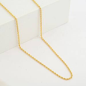 1.5mm Rope Chain Necklace in 14K Yellow Gold 2.40 Grams 22 Inches 