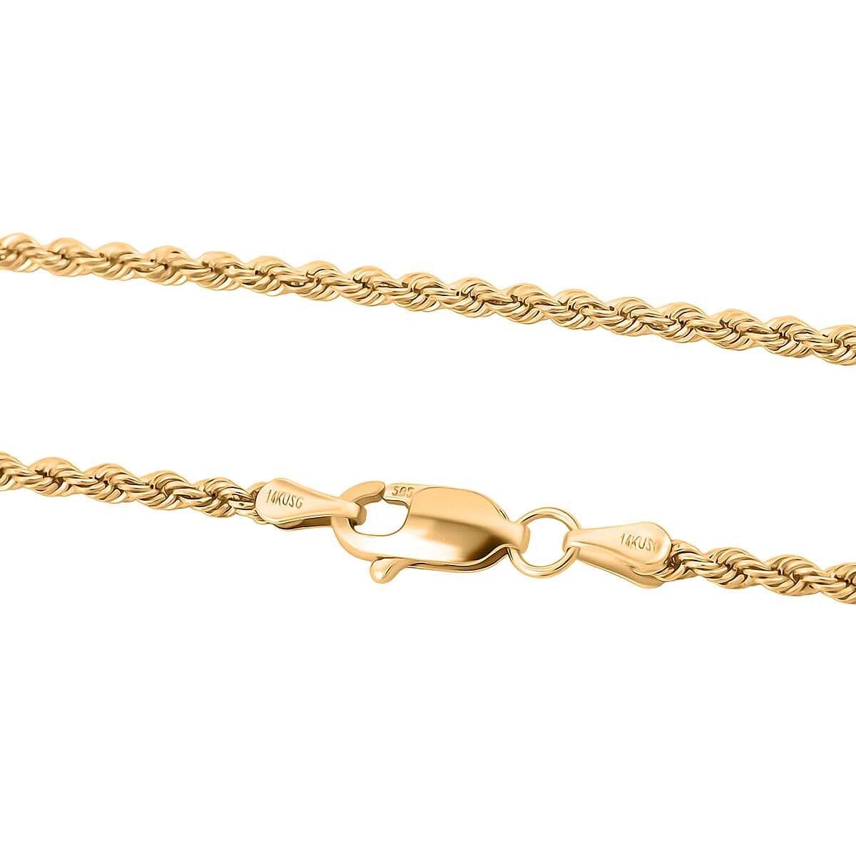 1.5mm Rope Chain Necklace in 14K Yellow Gold 2.40 Grams 22 Inches  image number 3