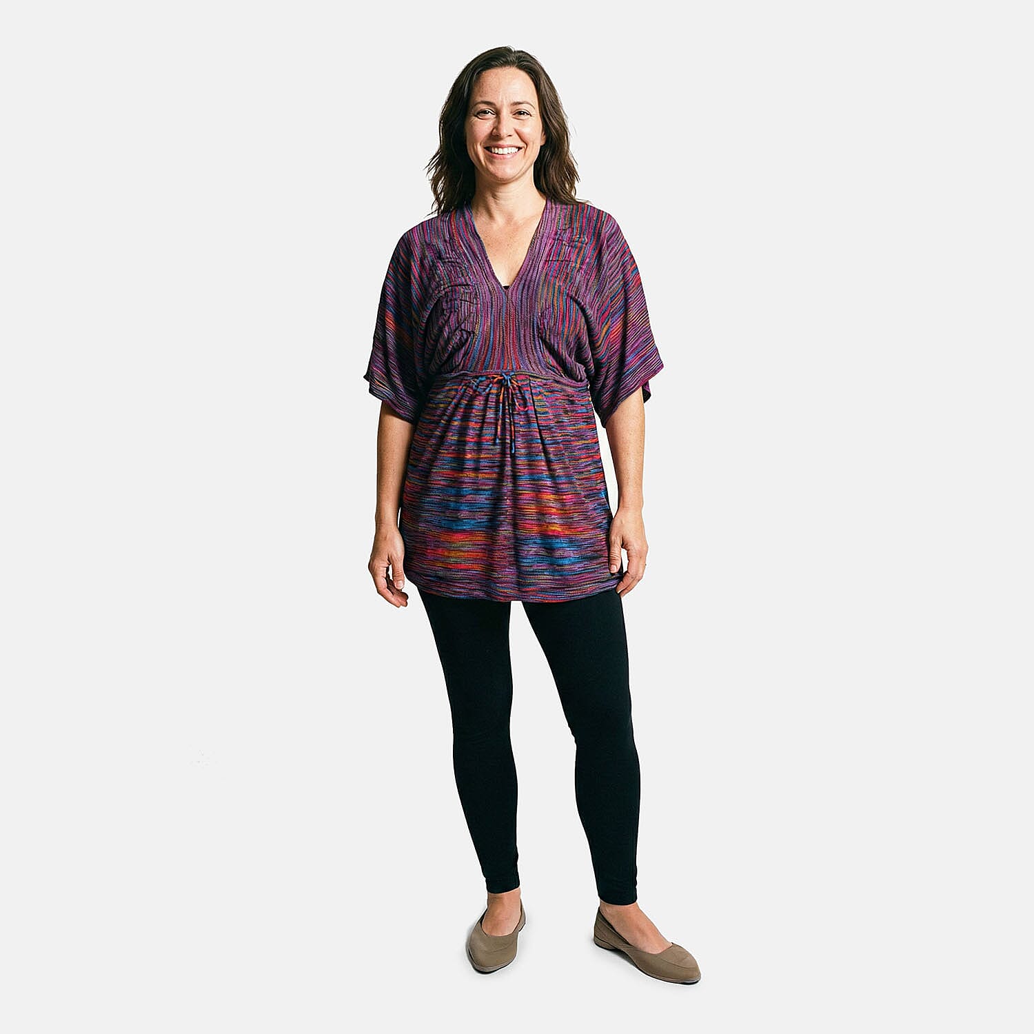 Vertigo Magenta Space Dye Dolman Top -Large