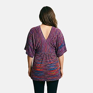 Vertigo Magenta Space Dye Dolman Top -Large