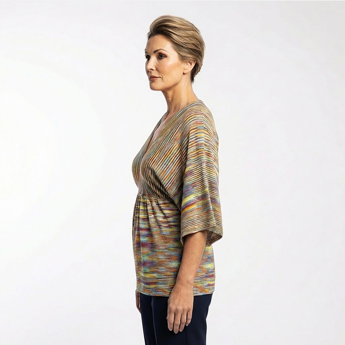 Vertigo Beige Lemongrass Space Dye Dolman Top -XL image number 3