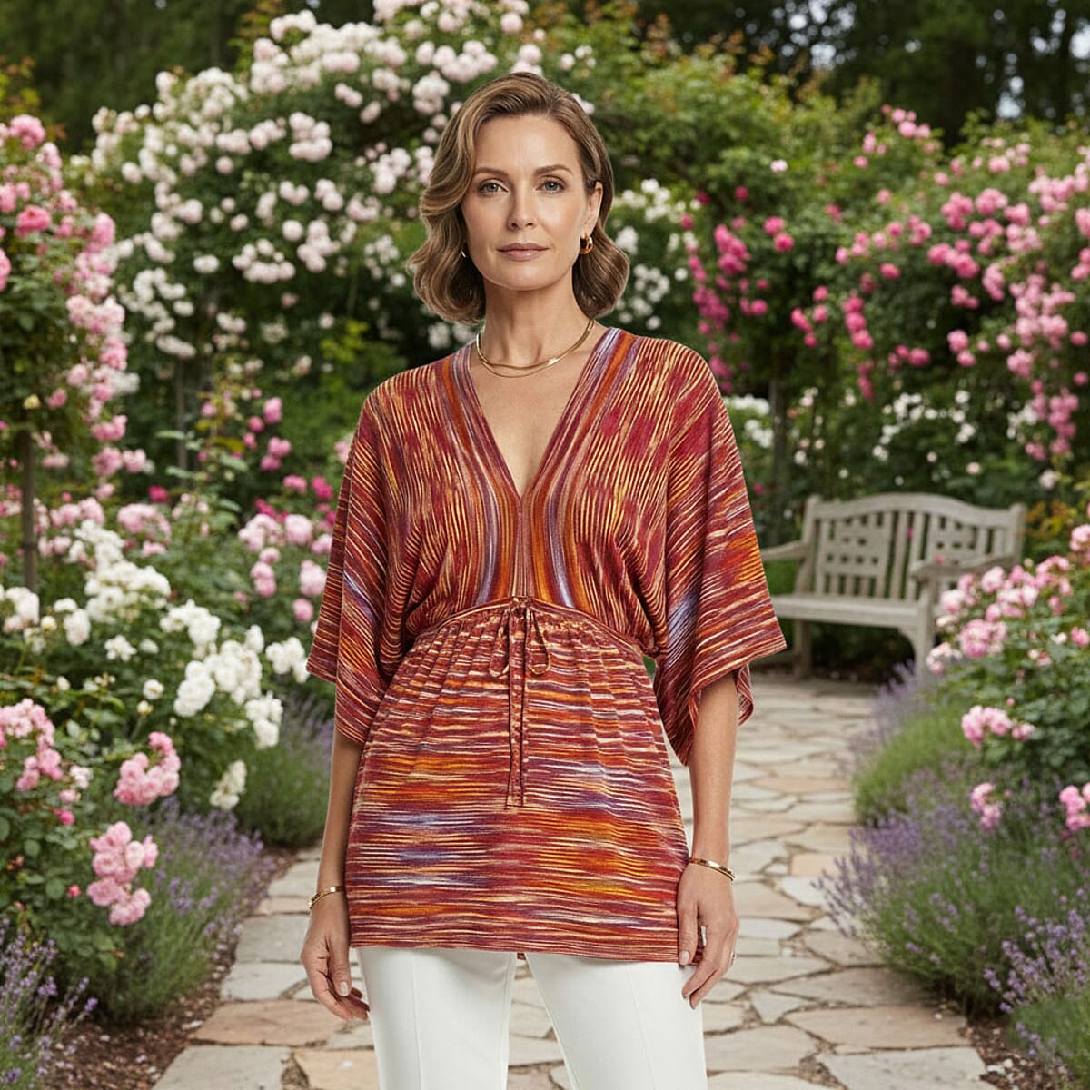 Vertigo Red Space Dye Dolman Top -Medium image number 1