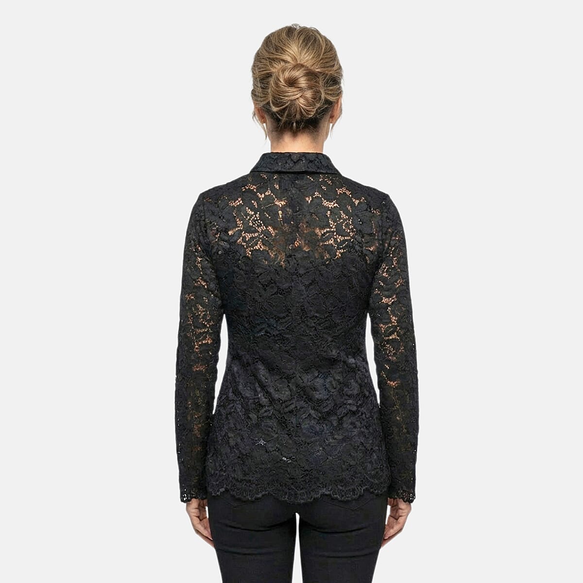 Vertigo Black Lace Zip Front Top -Medium image number 2