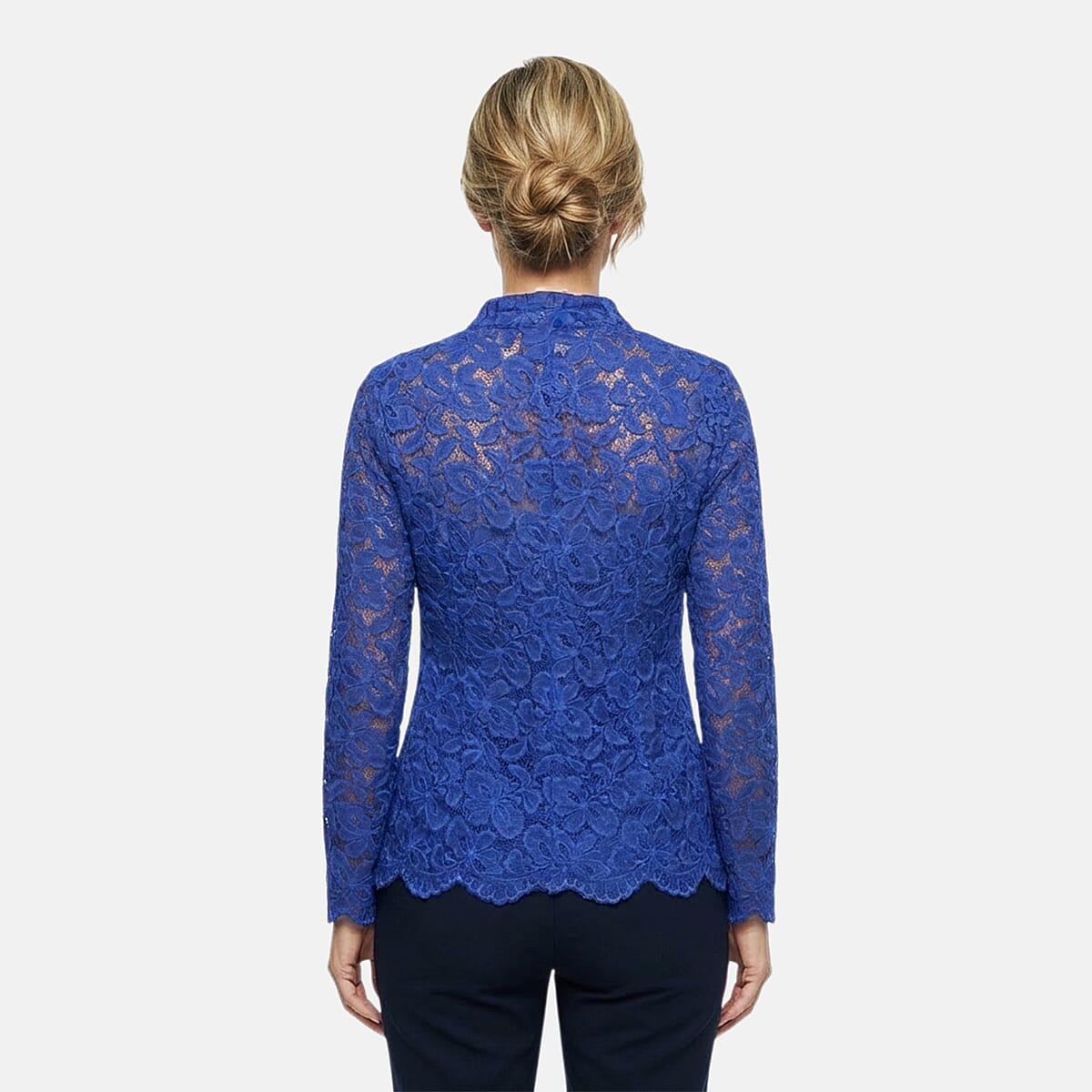 Vertigo Blue Lace Zip Front Top -Medium image number 2
