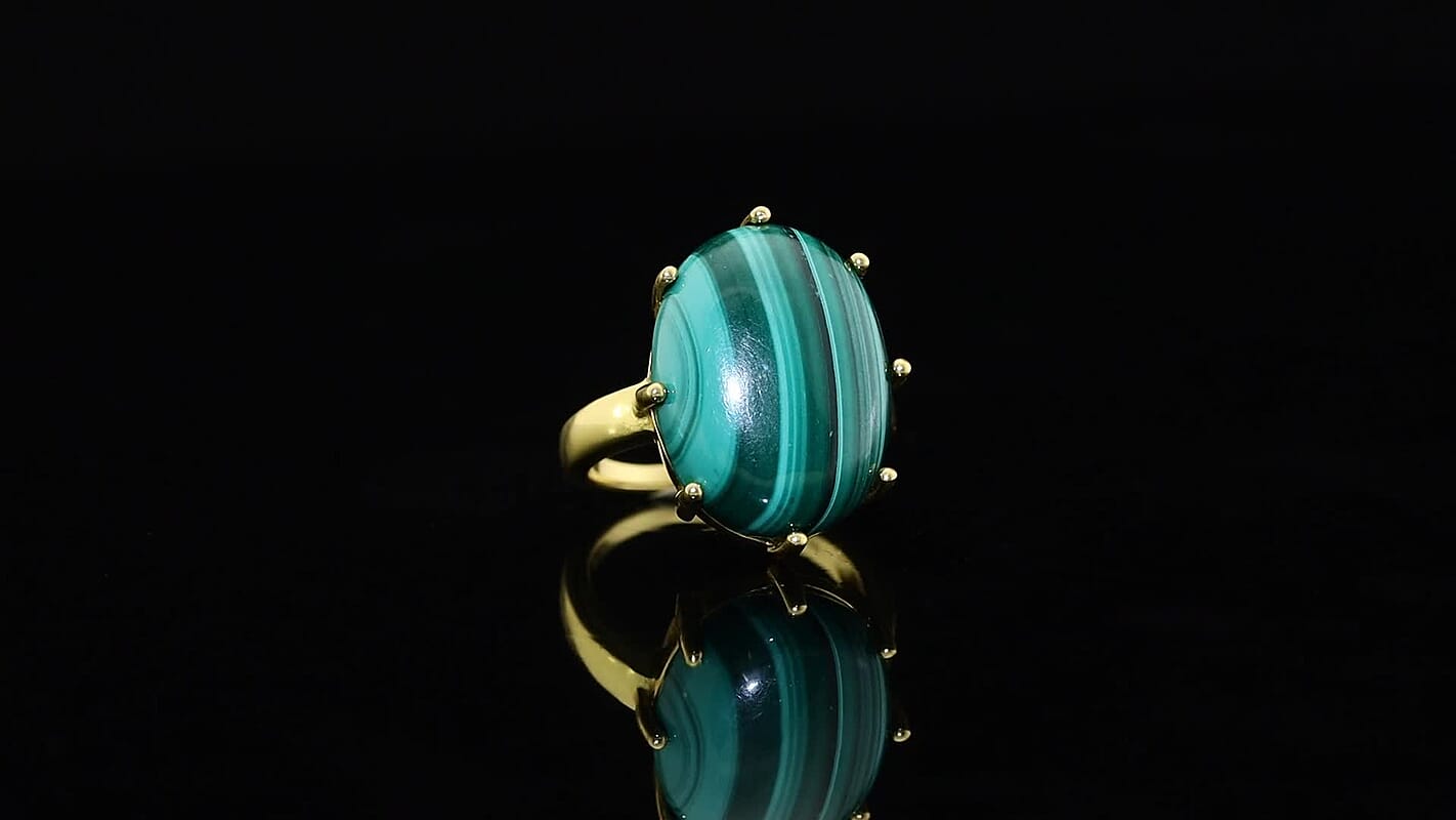 EverTrue Malagasy Labradorite Solitaire Ring in 18K YG Plated (Size 10.0) 17.80 ctw