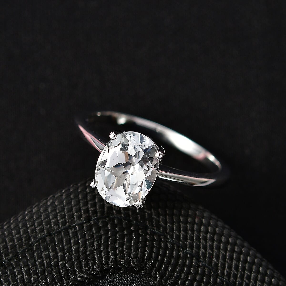 D'Joy White Topaz 2.50 ctw Classic Lumina Solitaire Ring in Rhodium Over Sterling Silver (Size 7.0) image number 1