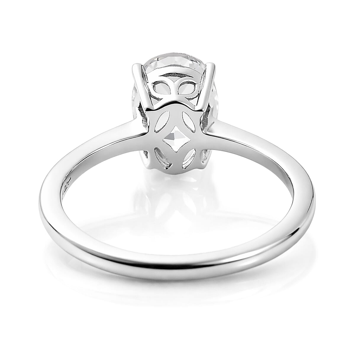 D'Joy White Topaz 2.50 ctw Classic Lumina Solitaire Ring in Rhodium Over Sterling Silver (Size 7.0) image number 4