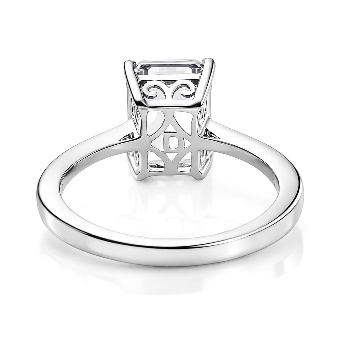D'Joy White Topaz 2.85 ctw Classic Lumina Solitaire Ring in Rhodium Over Sterling Silver (Size 7.0) image number 4