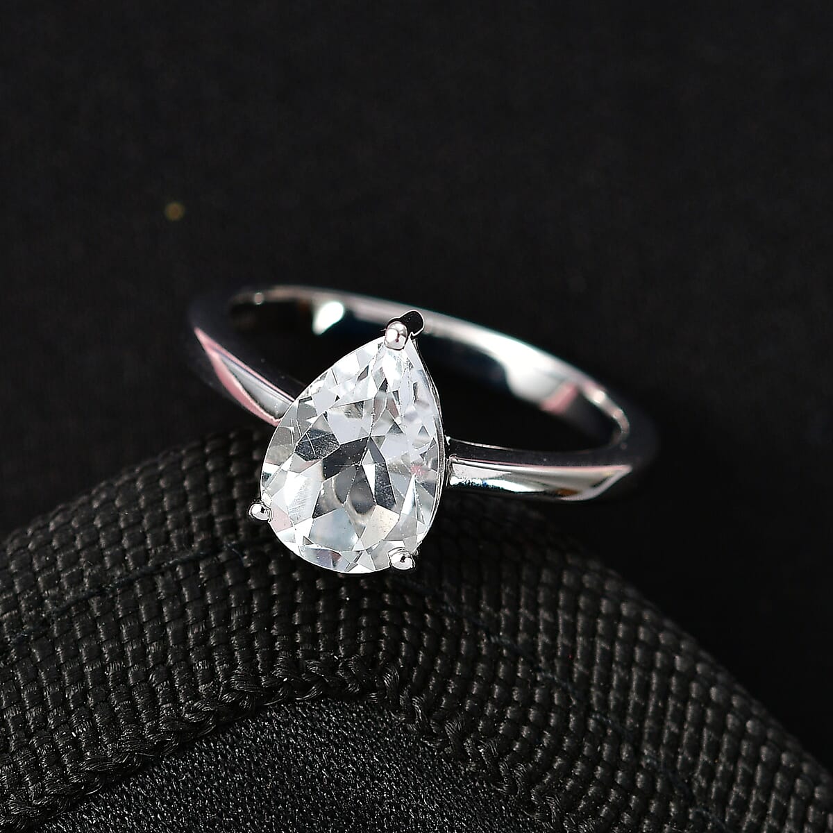 D'Joy White Topaz 2.50 ctw Prism Solitaire Ring in Rhodium Over Sterling Silver (Size 7.0) image number 1