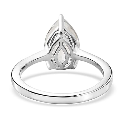 D'Joy White Topaz 2.50 ctw Prism Solitaire Ring in Rhodium Over Sterling Silver (Size 7.0)