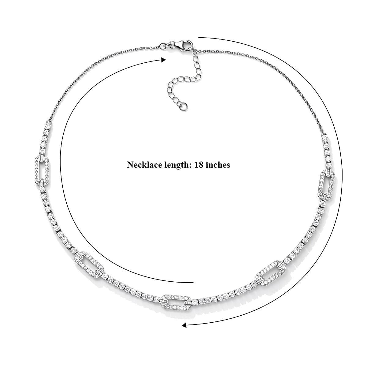 D'Joy Moissanite 6.90 ctw Necklace in Rhodium Over Sterling Silver 18-20 Inches  image number 5